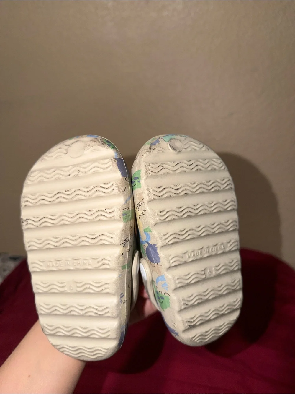 Toddler Dinosaur Print Slip-On Sandals - Green/Blue Multi